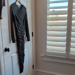 Bailey 44 Heather Gray Gathered Dress